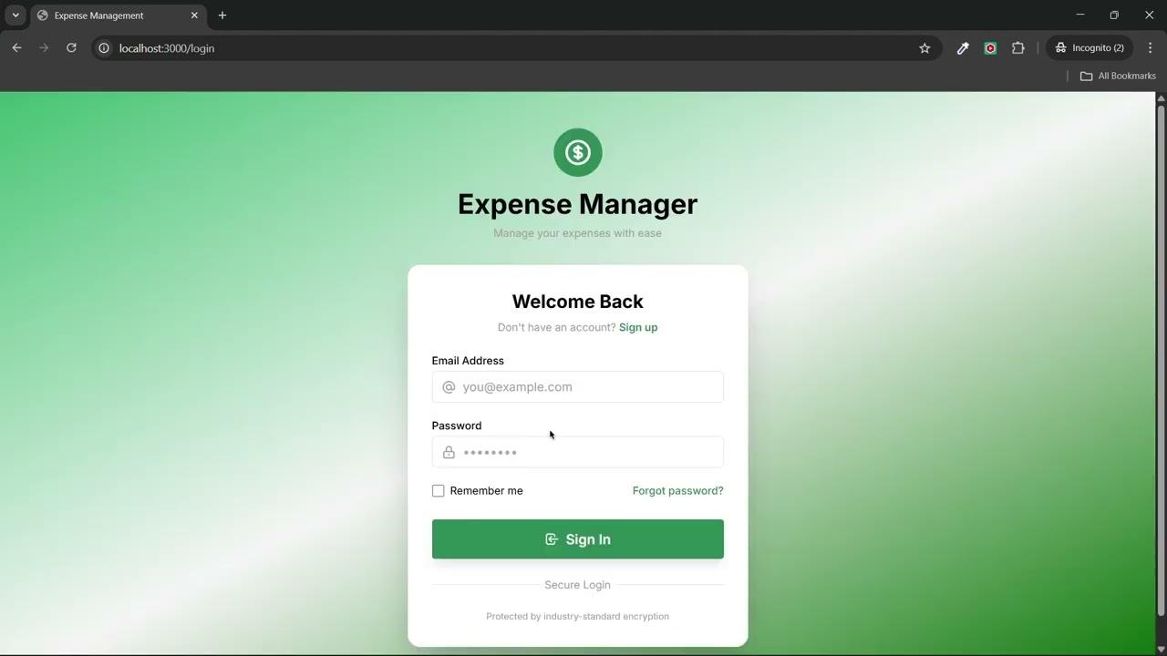 Expense Management System screenshot 1